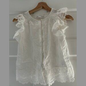 Zara White Lace Top